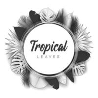 Tropical summer leaves background with jungle plants vector