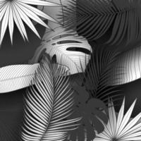 Tropical summer leaves background with jungle plants vector