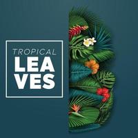 fondo de hojas de verano tropical con plantas de la selva vector