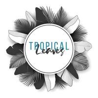 Tropical summer leaves background with jungle plants vector