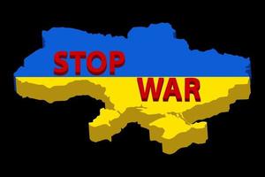 stop the war in ukraine vector illustration isolated on black background