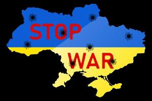 stop the war in ukraine vector illustration isolated on black background