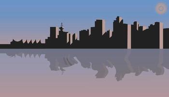 silhouette city building background vector