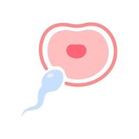 el esperma corre hacia el ovario femenino para fertilizar el embarazo de una mujer. vector