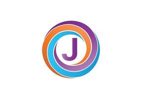 este es el diseño creativo del logotipo del icono de la letra j vector