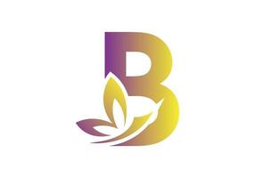 this is a creative and unique letter B added butterfly logo vector