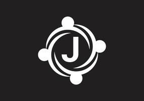 este es el diseño creativo del logotipo del icono de la letra j vector