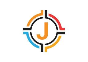 este es el diseño creativo del logotipo del icono de la letra j vector