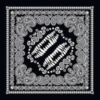 bandana con máscara de cara con dientes de depredador, camisetas de diseño vintage vector