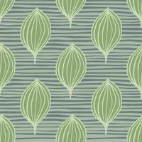Exotic outline leaves seamless pattern. Abstract floral background. vector