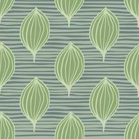 Exotic outline leaves seamless pattern. Abstract floral background. vector