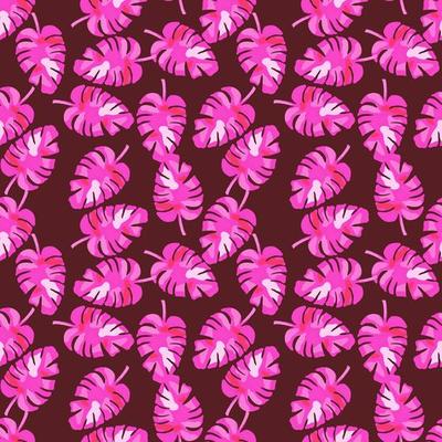 Abstract monstera leaves tropical seamless pattern. Rainforest background.