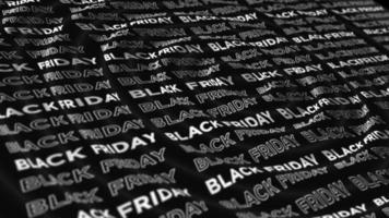 Black Friday word waves on black background loop 4K video