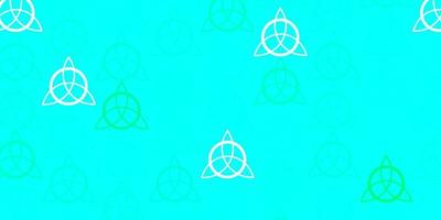 Light Green, Red vector background with occult symbols.