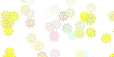 Light green, red vector texture with bright snowflakes.