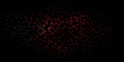 Dark green, red vector texture with disks.