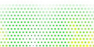 Light green, yellow vector background with bubbles.