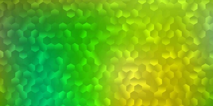 Light green, yellow vector pattern with hexagons.