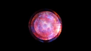 Abstract orange red blue energy space sphere ball video