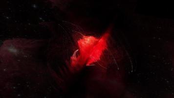 voo espacial para brilhar nuvem espiral vermelha video