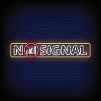 No Signal Neon Signs Style Text Vector