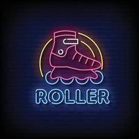 Roller Neon Signs Style Text Vector