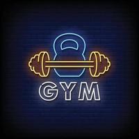 Gym Neon Signs Style Text Vector