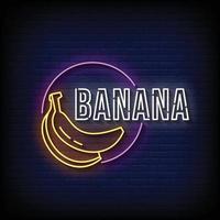 Banana Neon Signs Style Text Vector