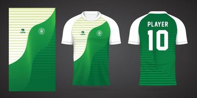 green sports shirt jersey design template vector