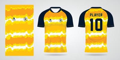 yellow sports shirt jersey design template vector