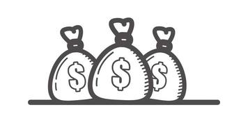 illustration animée style doodle d'argent popup. adapté à tout contenu sur les activités commerciales et financières. video