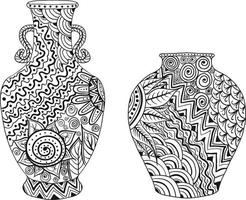 Mandala Vase Outline vector