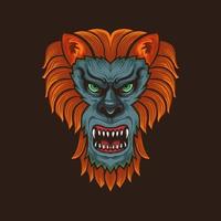 diseño de logotipo de ilustración de mascota de cabeza de león.