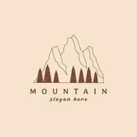 logotipo del club de senderismo de montaña, diseño premium. vector