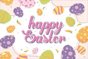 Happy Easter Background with Eggs Pattern