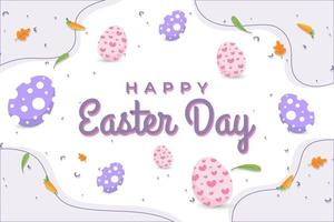 Happy Easter Day Background With Eggs Pattern vector