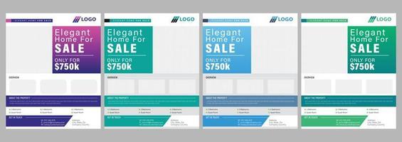 Real Estate corporate business flyer template design Set vector