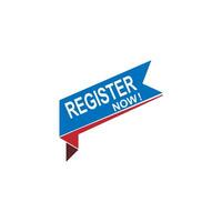 Register now icon logo button template vector