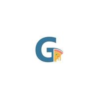Letter G with pizza icon logo vector
