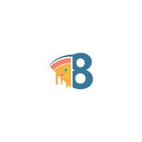 Number 8 with pizza icon logo vector