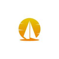 Sailboat logo icon design vector illustration