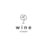 Wine line logo icon design template flat vector