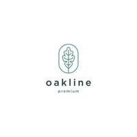 Oak line logo icon design template flat vector