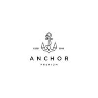 Anchor line logo concept, flat icon design template vector