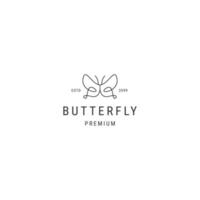 Butterfly line logo icon design template flat vector