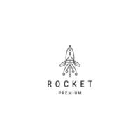 Rocket line logo icon design template vector