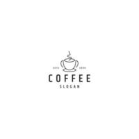 Cup coffee line logo concept, flat icon design template