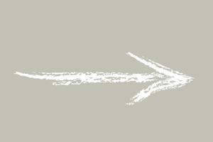 Straight arrow in hand drawn style with chalk effect. vector