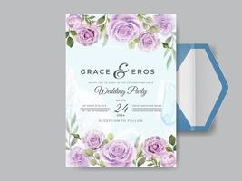 Wedding invitation cards floral spring vector