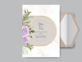tarjetas de invitación de boda floral primavera vector